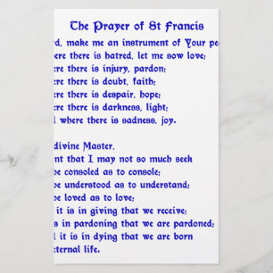 Papeterie Prière du St Francis