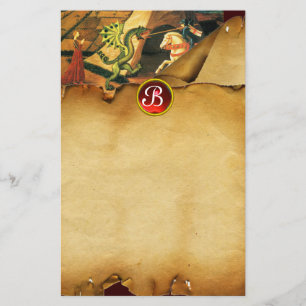 Papeterie PRINCESS ST.GEORGE DRAGON, Monogramme de rubis de 