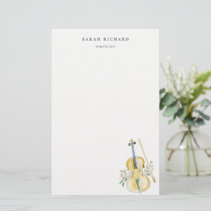 Papeterie Professeur de musique violon élégant aquarelle