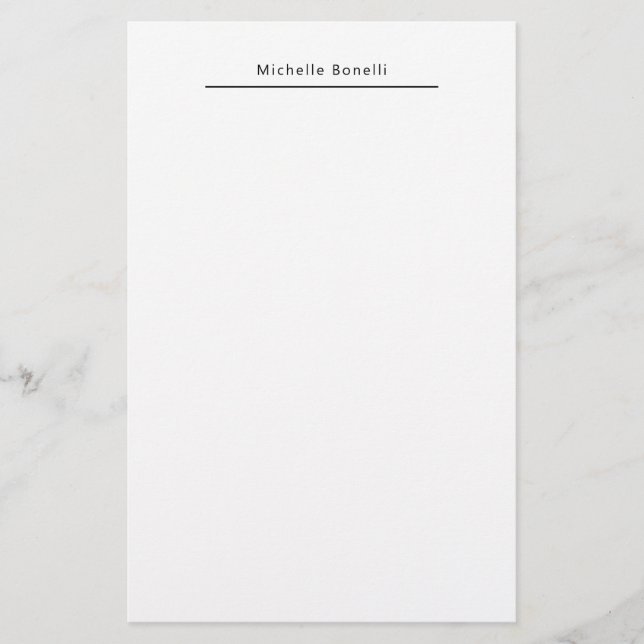 Papeterie Professionnel Blanc Minimaliste Moderne Simple (Devant)