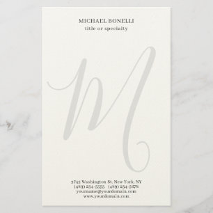 Papeterie Professionnel Plain Moderne Minimaliste Monogrammé