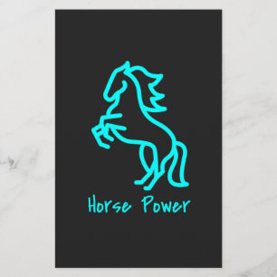 Papeterie Puissance du cheval en bleu