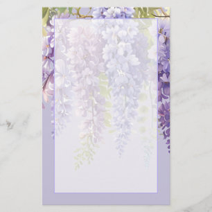 Papeterie Purple lavande aquarelle glycine florale lilas