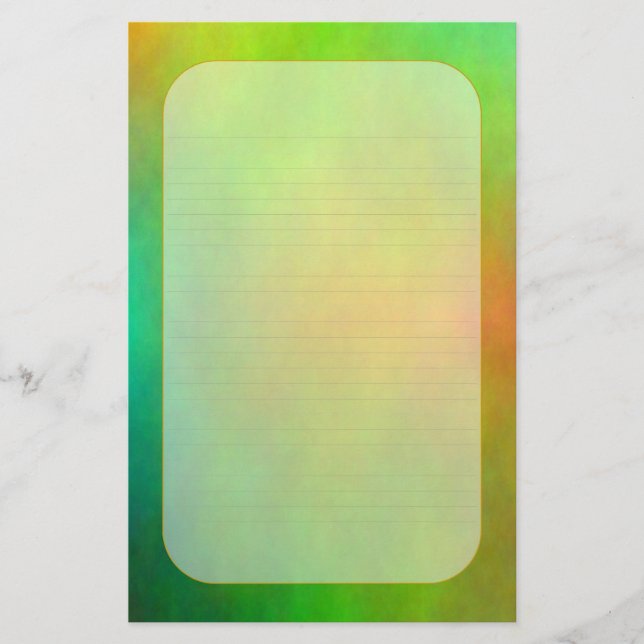 " Papeterie rayée fine verte "métallique (Devant)