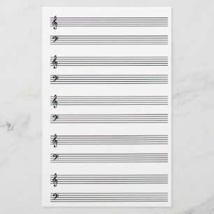 Papeterie rayée par musique de composition