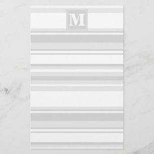 Papeterie Rayures gris-clair de monogramme