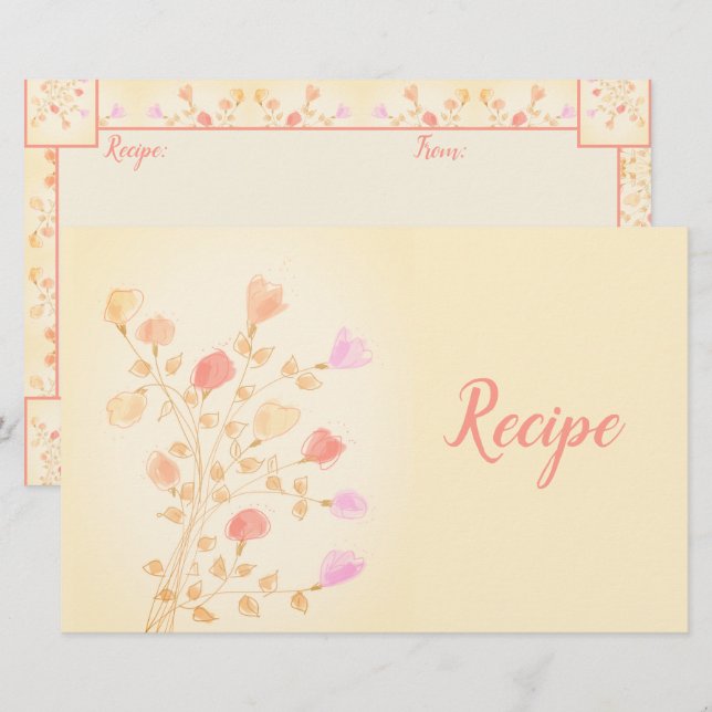 Papeterie Recette du concepteur floral mignonne (Devant / Derrière)