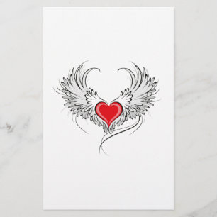 Papeterie Red Angel Coeur avec ailes