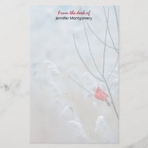Papeterie Red Cardinal dans Winter Nature Photo de Christmas