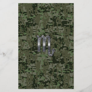 Papeterie Région boisée Digital Camo de symbole de zodiaque