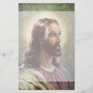 Papeterie Religieux Vintage, portrait de Jésus Christ avec