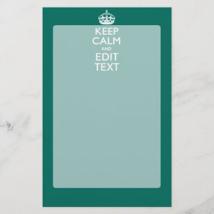 Papeterie Restez calme et ayez votre texte sur Turquoise Tur