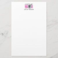 Rétro Caméra Logo Aquarelle rose Personnalisé