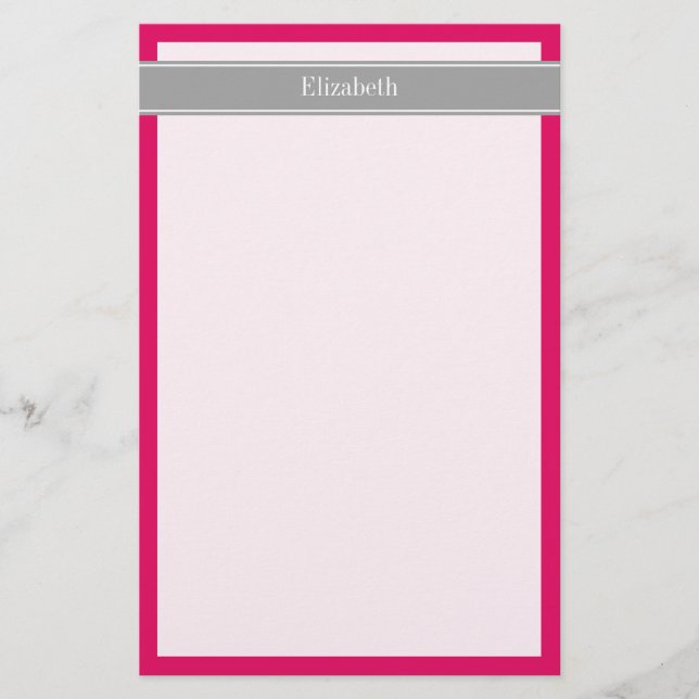 Papeterie Ribbon noir de framboise solide, gris foncé Nom Mo (Devant)