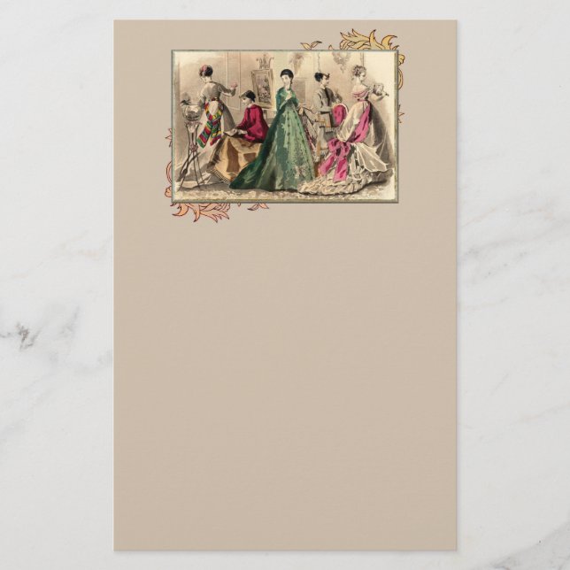 Papeterie Robe Victorienne Avec Papier Bow Rose (Devant)