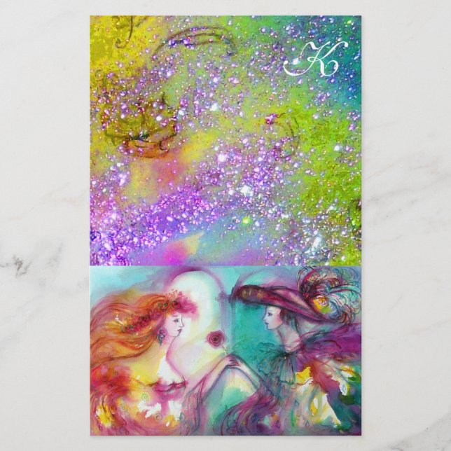 PAPETERIE ROMEO ET JULIET, PARKLES D'OR VERT PURPLE (Devant)