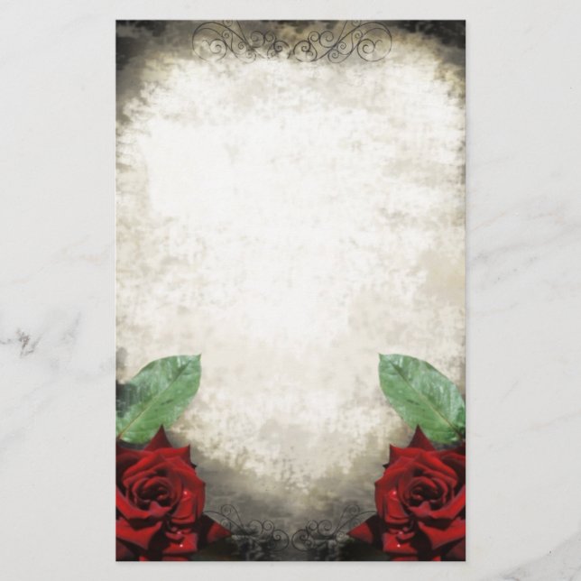 Papeterie Rose gothique vintage (Devant)