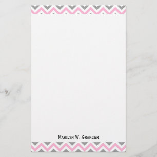 Papeterie Rose, Gris Dk What Grand Motif Chevron ZigZag
