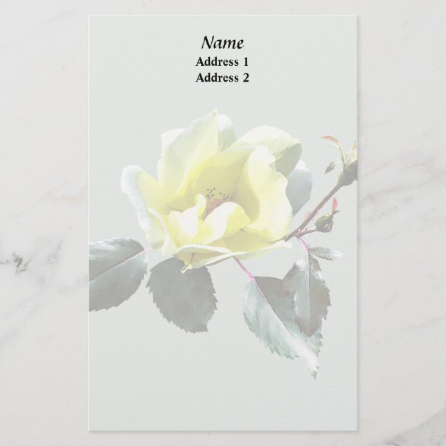 Papeterie Rose jaune délicate (Devant)