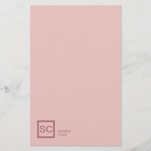 Papeterie Rose or couleur professionnelle girly nom monogram