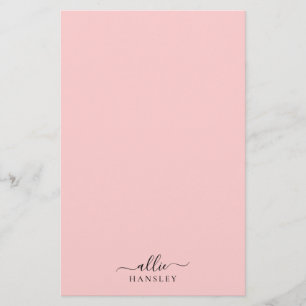 Papeterie Rose pâle rose rose rose rose moderne Nom minimali