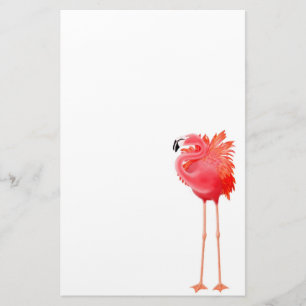 Papeterie rose tropicale de Flamant rose