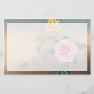 Papeterie Rose Tsuchiya Koitsu, peinture de fleurs japonaise