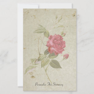 Papeterie Rose Vintage personnalisée