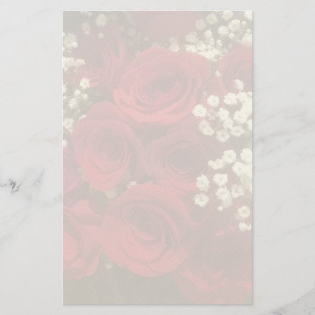 Papeterie Roses and Baby's Breath Stationery (Devant)