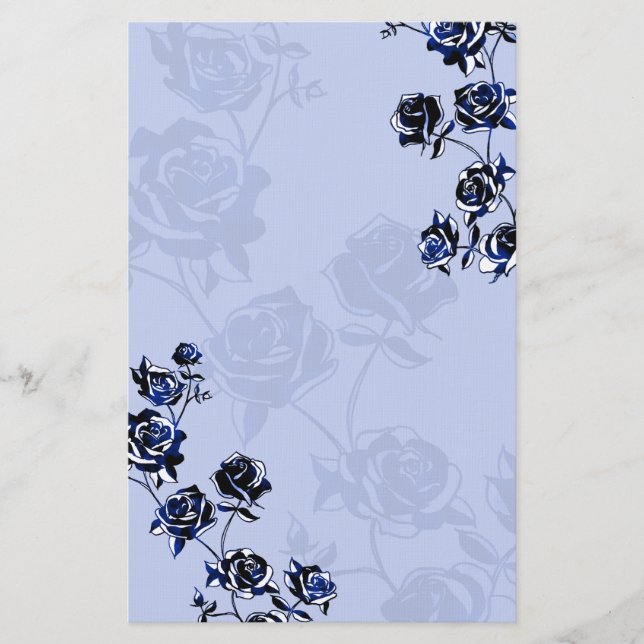 Papeterie Roses au-dessus du bleu pâle (Devant)