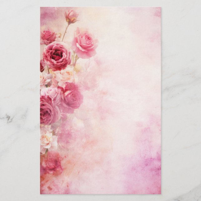 Papeterie Roses roses vintages (Devant)