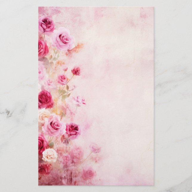 Papeterie Roses roses vintages (Devant)