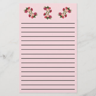 Papeterie Roses Thick Line Stationery