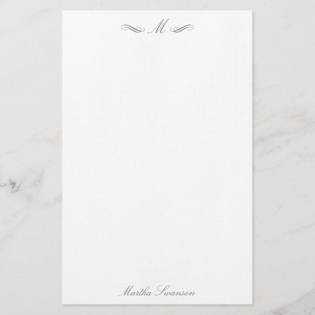 Papeterie Royal Elegance Luxury Smokey Grey Personnalisé (Devant)