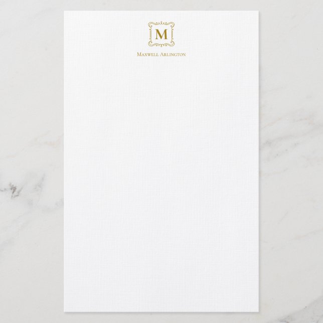 Papeterie Royal Monogram Crest Luxury Gold Personnalisé (Devant)