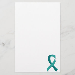 Papeterie Ruban turquoise 3 de Cancer ovarien
