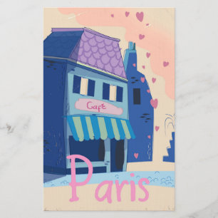 Papeterie Rue de Paris dessin animé vintage