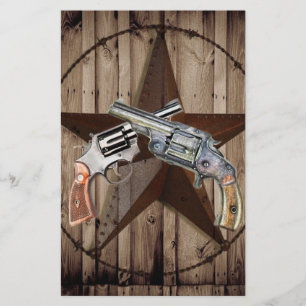 Papeterie Russe western pays texas étoile cowboy pistolets