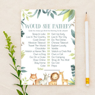 Papeterie Safari Animaux Elle Plairait Baby shower Jeu