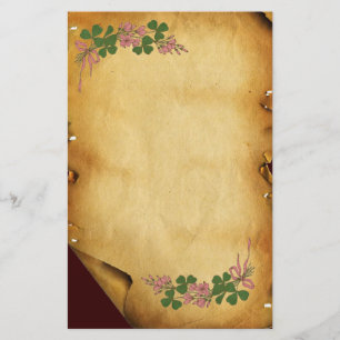 Papeterie SAINT PATRICK'S DAY /Shamrocks sur parchemin Brown