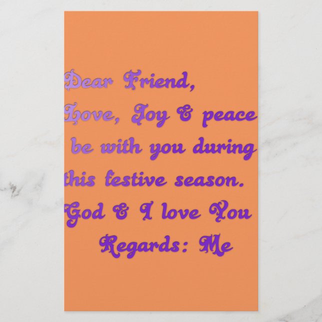 Papeterie Salutation de la saison festive "Cher ami" (Devant)