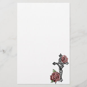 Papeterie Sang et croix de roses