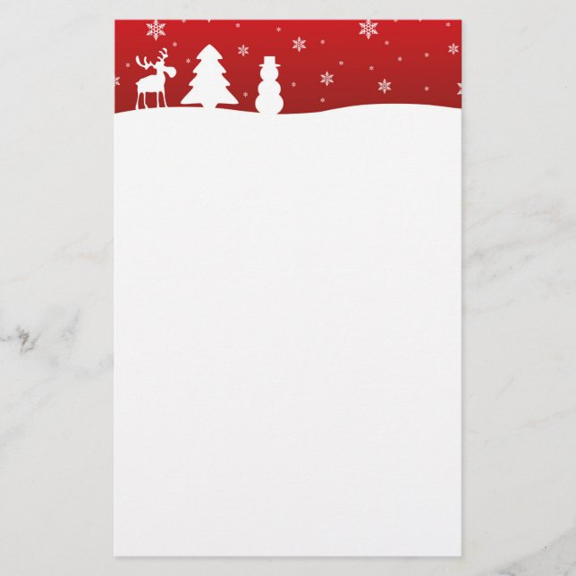 Papeterie Sapin de Noël Renne Bonhomme de neige (Devant)