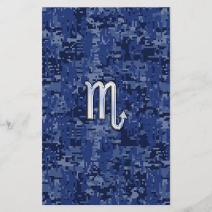 Papeterie Scorpio Zodiac Symbole de Navy Blue Camo