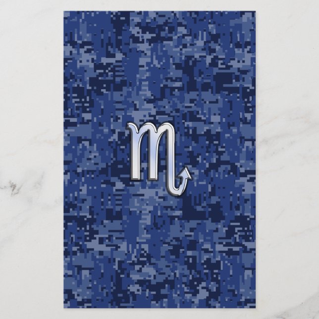 Papeterie Scorpio Zodiac Symbole de Navy Blue Camo (Devant)