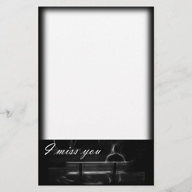 Papeterie Seul sur un banc de parc (Devant)