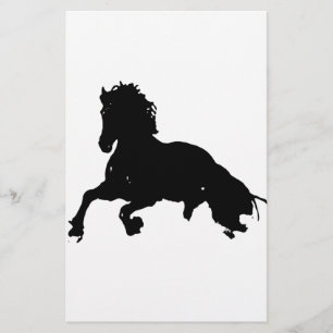 Papeterie Silhouette du cheval blanc noir