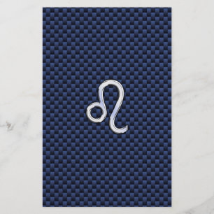 Papeterie Silver Leo Zodiac symbole de la marine carbon Fibe