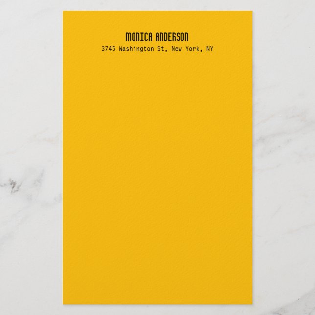 Papeterie Simple Modern Plain Professional Amber Yellow (Devant)