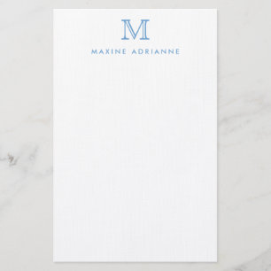 Papeterie Simple moderne élégant Dusty Blue Monogramme initi